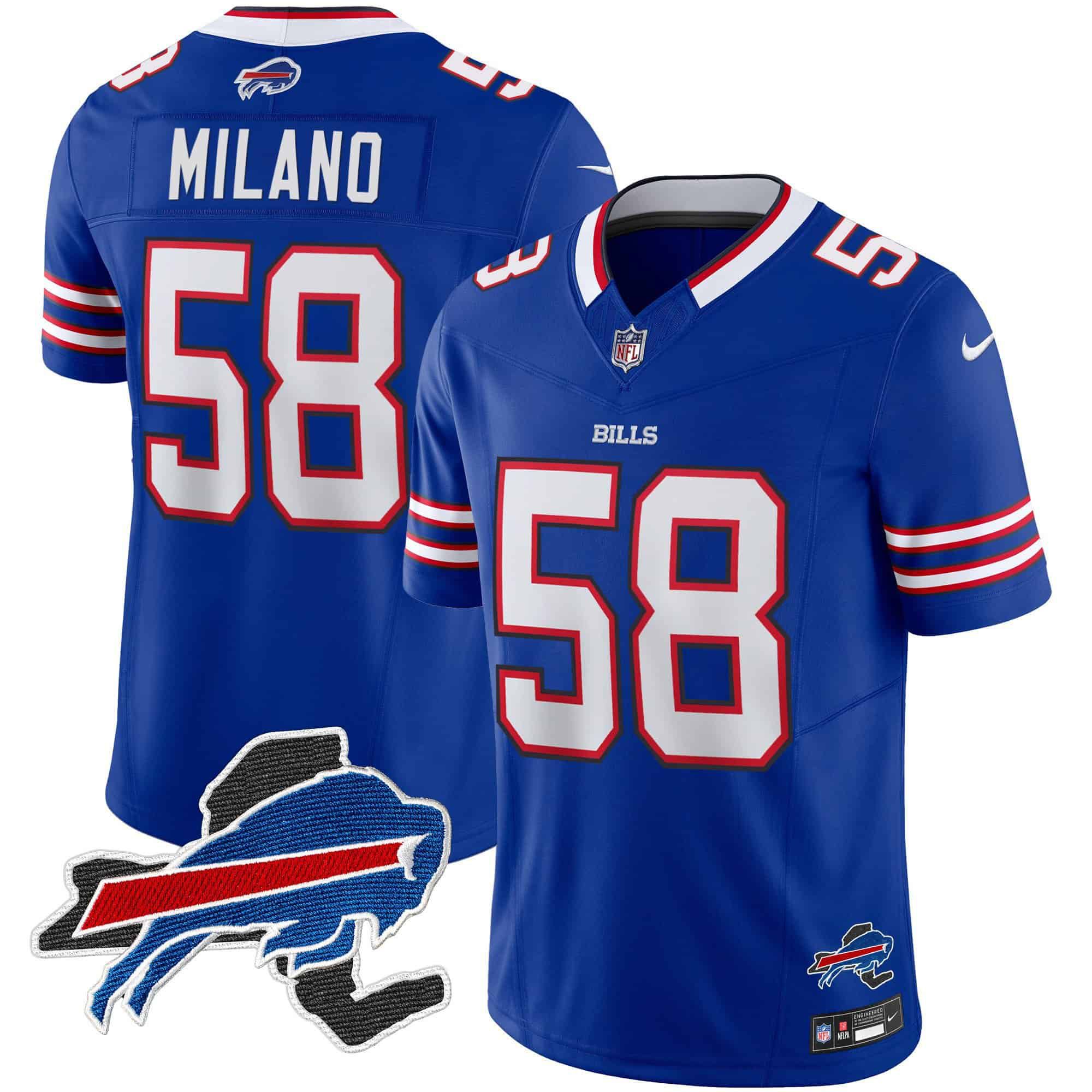 Men Buffalo Bills #58 Milano Blue 2024 Nike Patch Vapor Limited NFL Jersey style 1->indianapolis colts->NFL Jersey